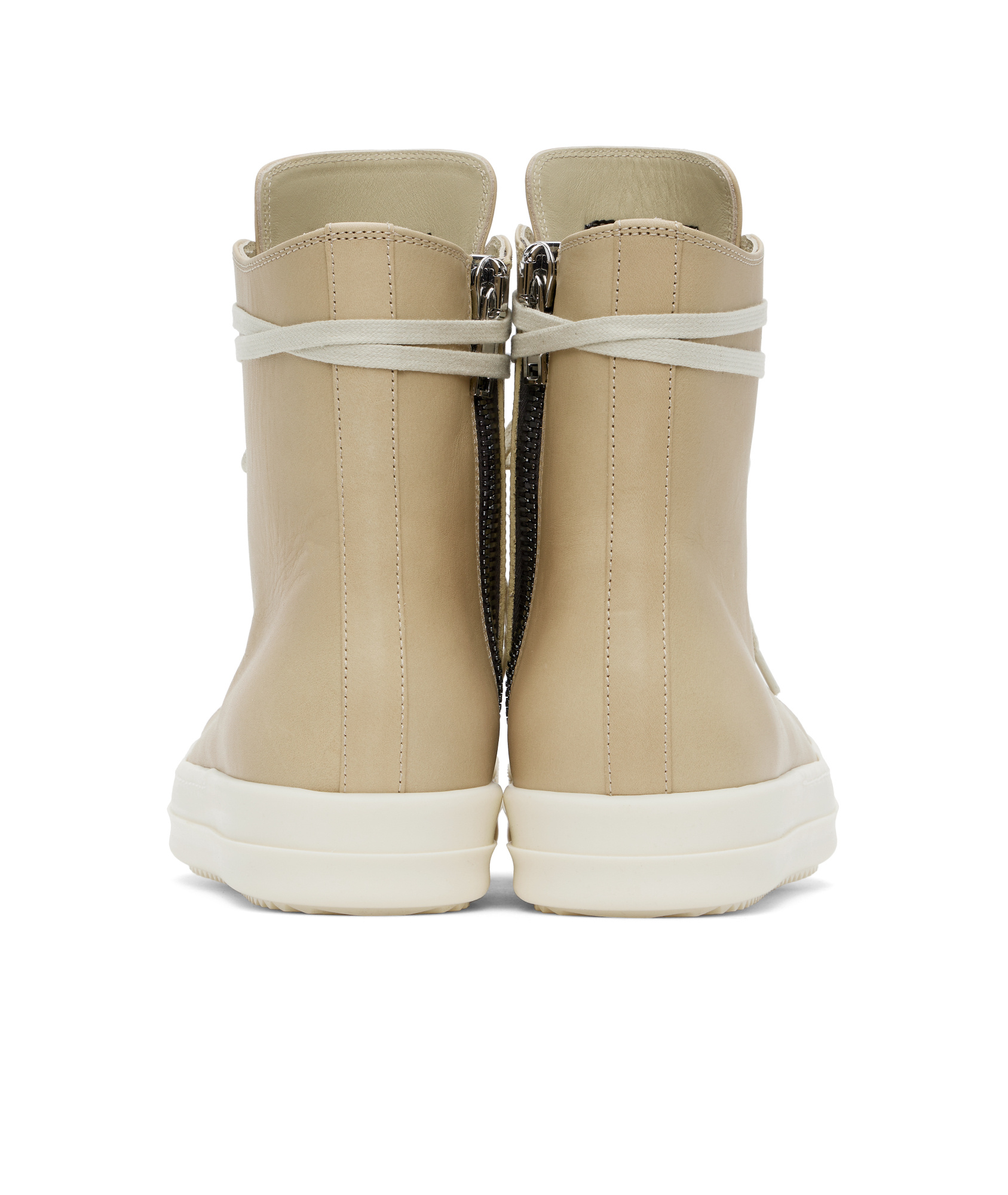 Rick Owens Hollywood High Top Sneakers Parchment And Milk In Nude
