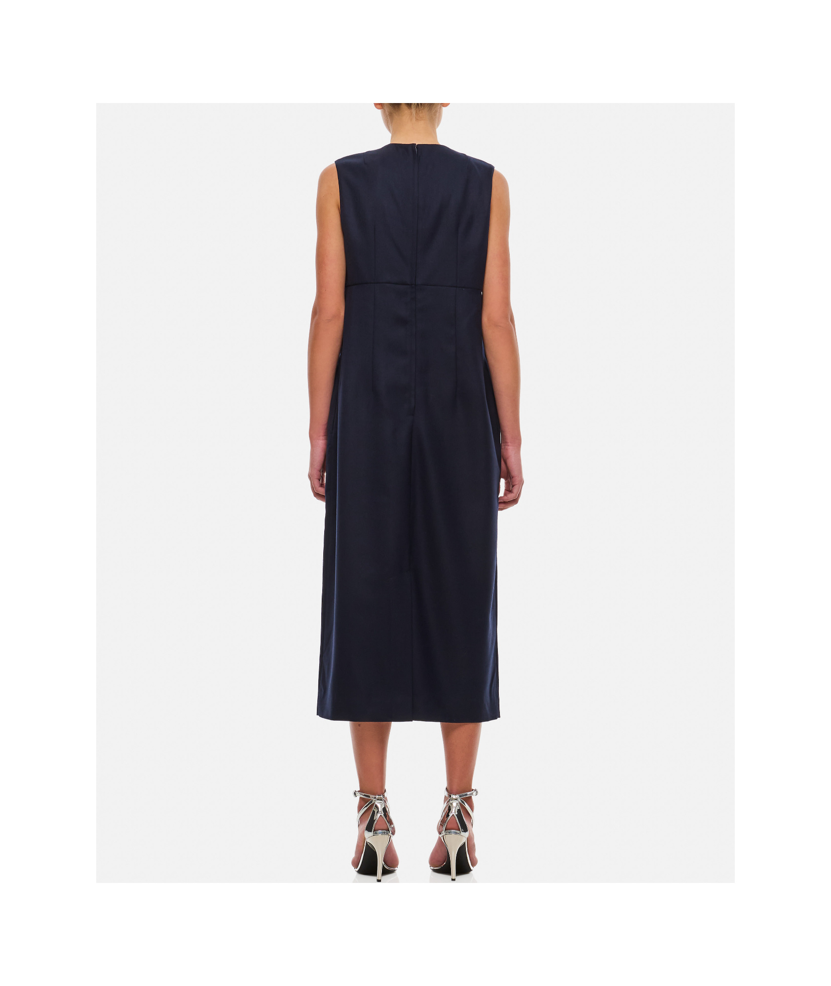 COMME DES GARÇONS COMME DES GARÇONS ROUND-NECK SLEEVELESS MIDI DRESS 