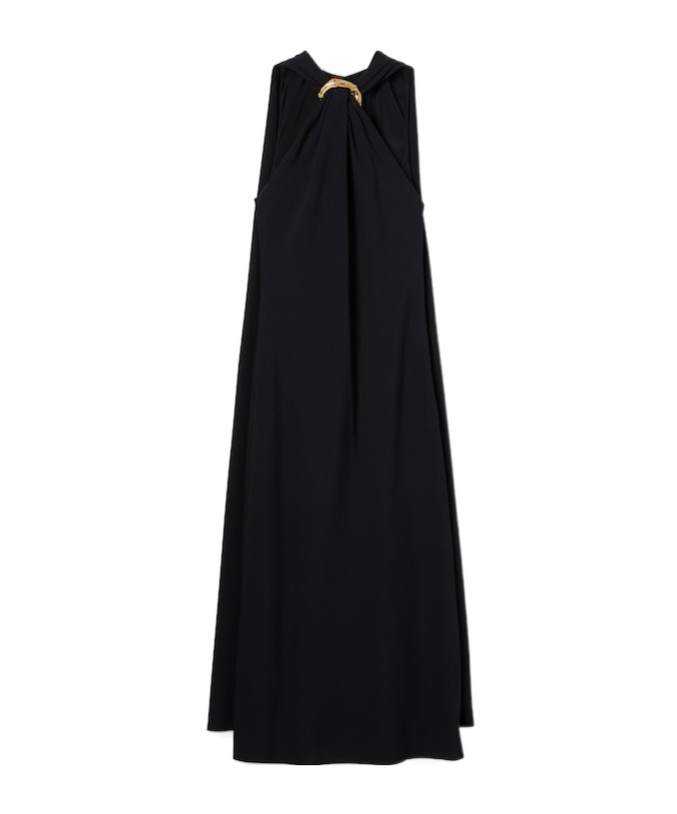 Gucci Evening Dress With Metal Necklace Detail In Black