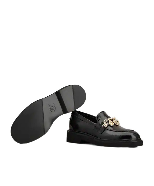Roger Vivier Viv' Rangers Loafers In Patent Leather In Black