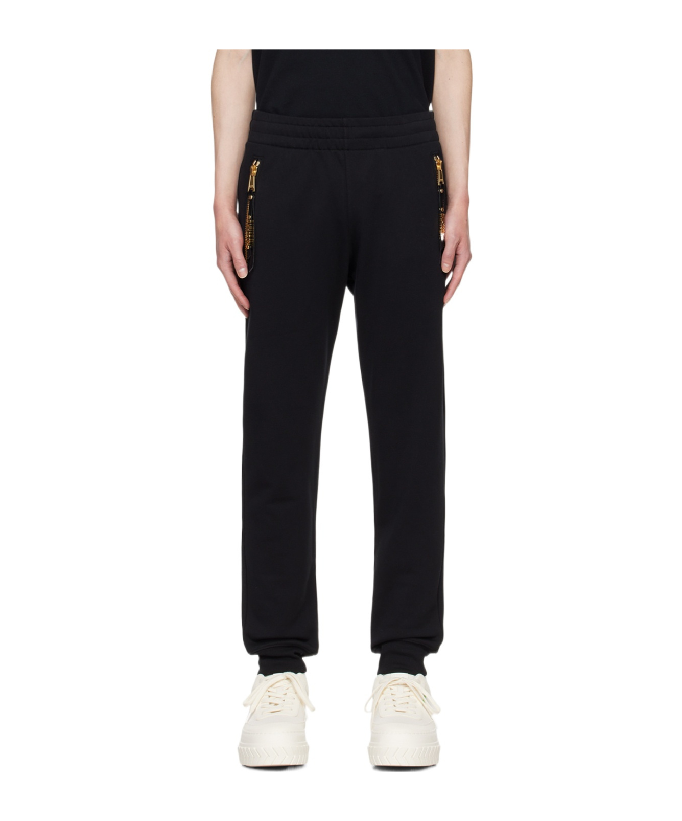 Moschino Elastic Waist Sweatpants In Black