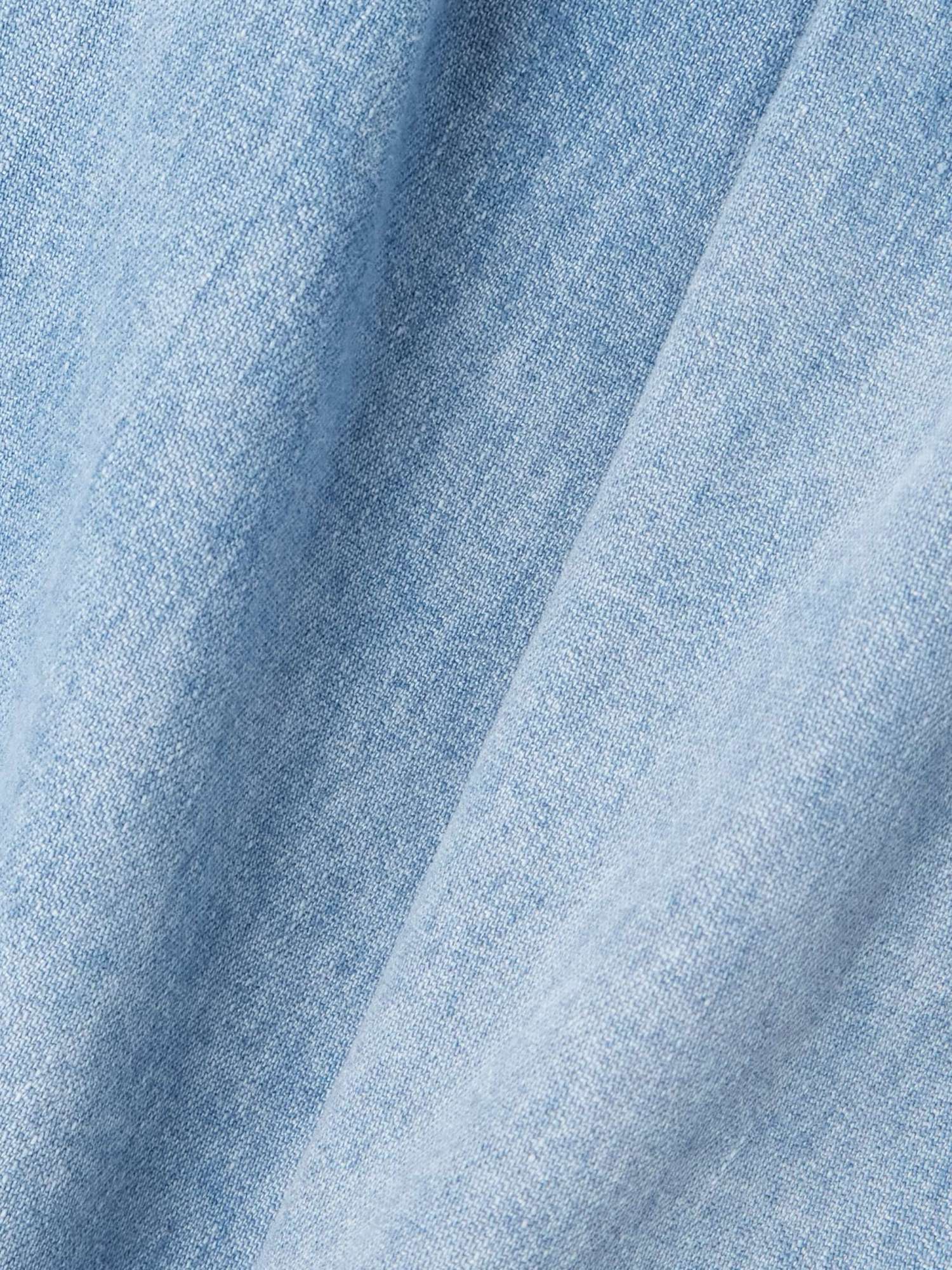 Isabel Marant Ingrid Ruffled Cotton-chambray Shorts In Blue