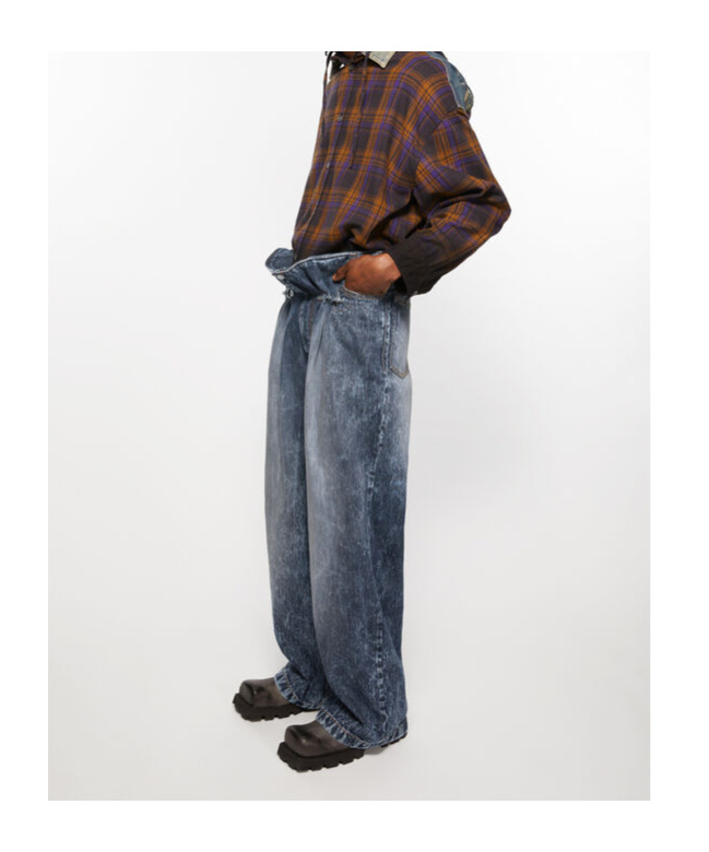Acne Studios Pleat-detail Jeans In Gray