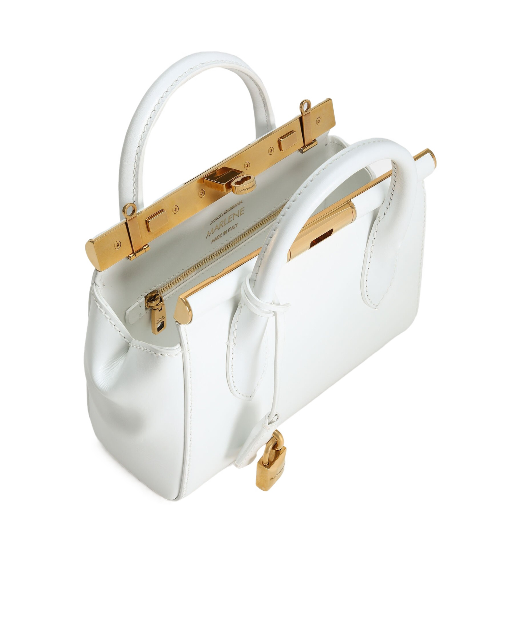 Dolce & Gabbana Leather Tote Bag In White