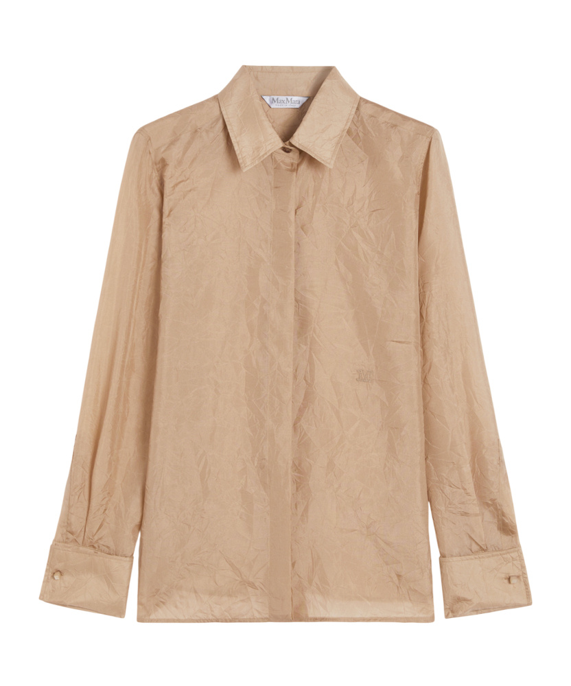 Max Mara Silk Canvas Shirt In Nude
