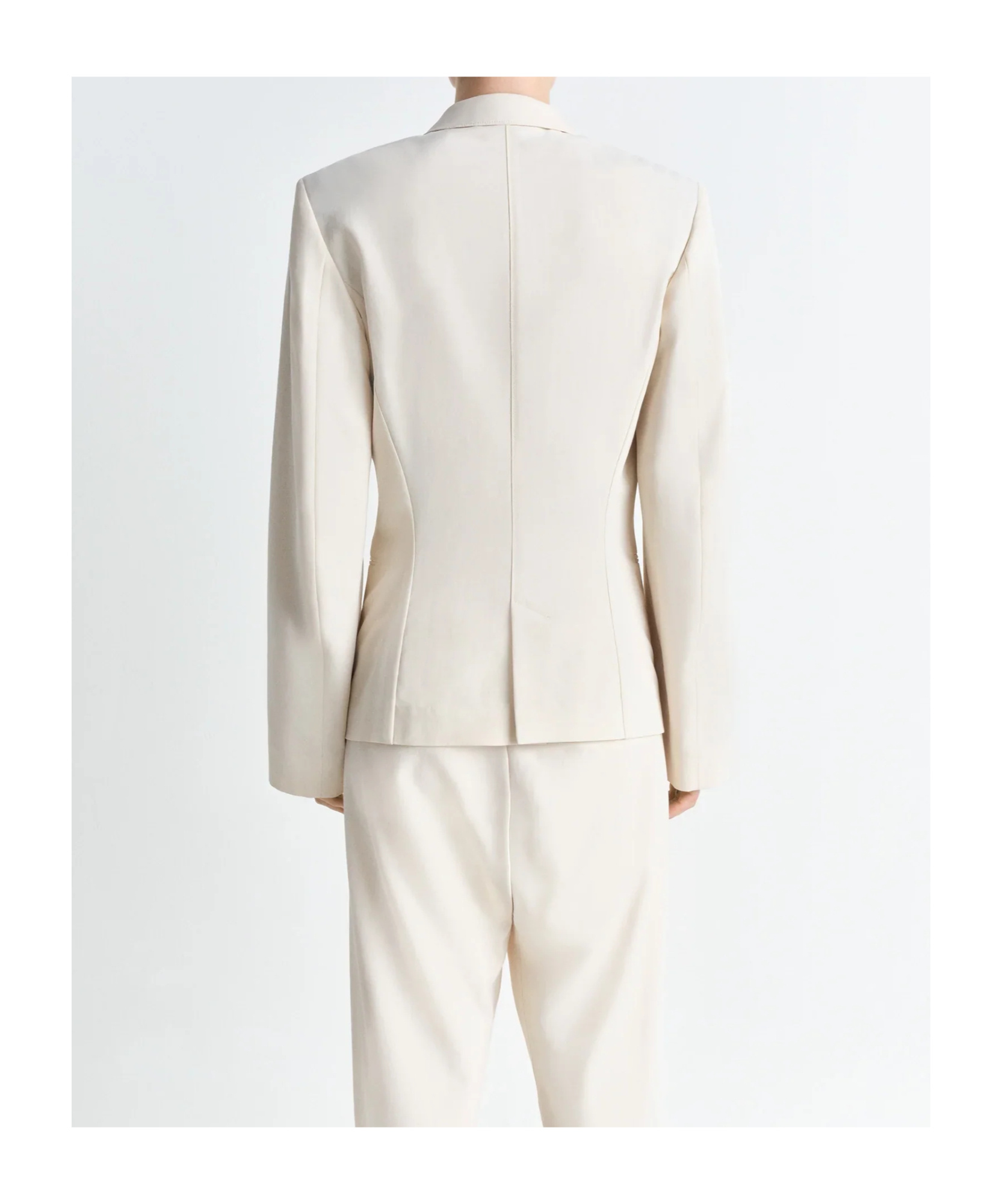 Lemaire Single-breasted Fitted Tailored Jacket In White