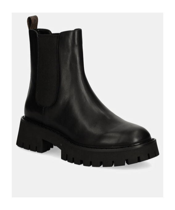 Michael Kors Asher Flat Ankle Boot In Black Leather In Black