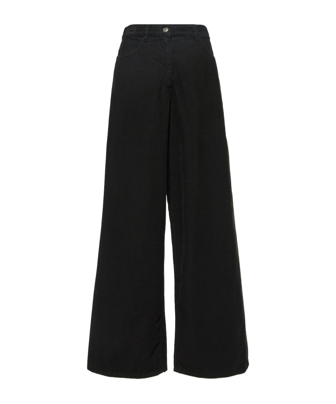 The Row Chan Cotton Corduroy Wide-leg Pants In Black