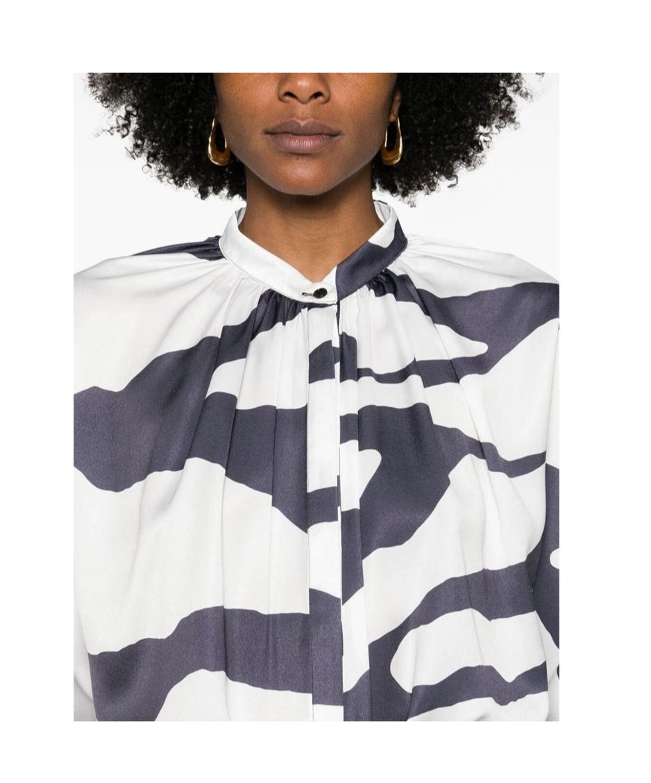 Lanvin Graphic-print Blouse In White
