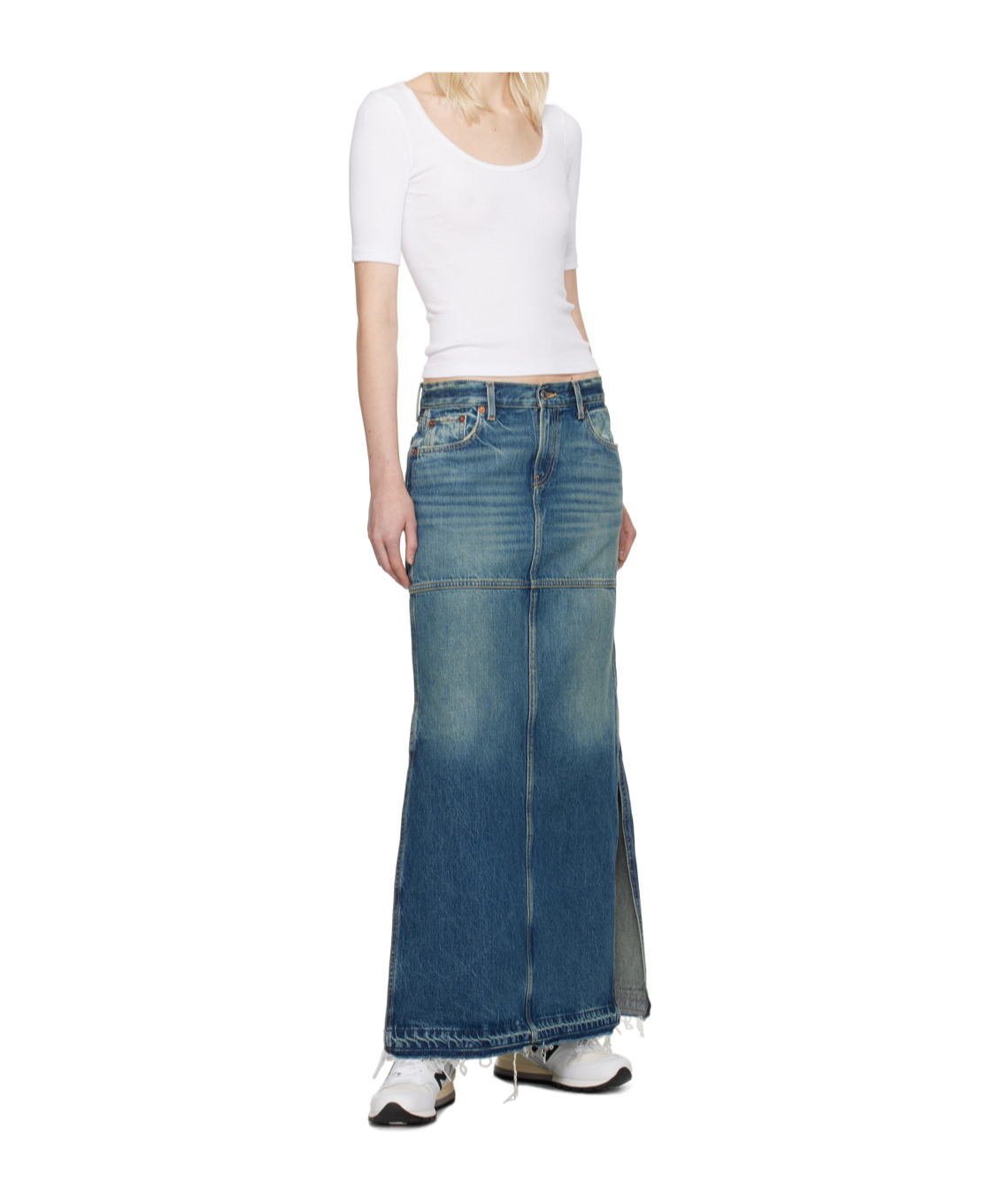Re/done Mid-rise Maxi Denim Skirt