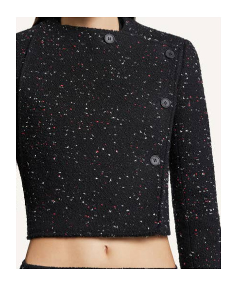 Courrèges Tweed Cropped Jacket In Black