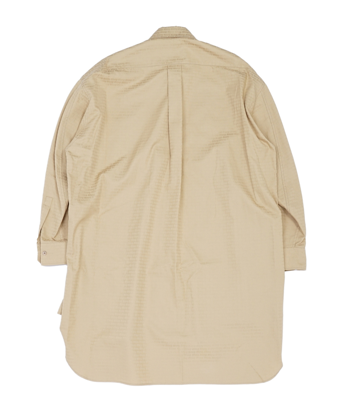 Miu Miu Long-sleeved Shirt Dress In Nude