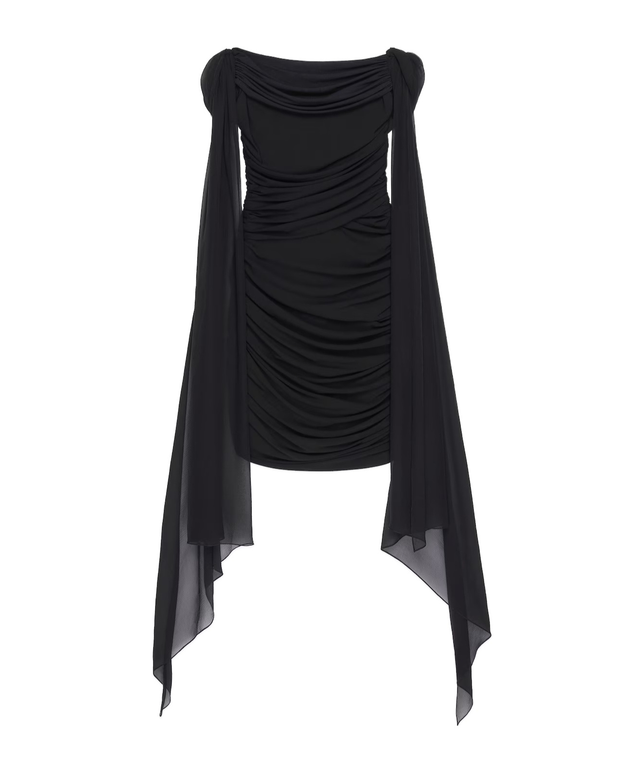 Givenchy Off-the-shoulder Draped Mini Dress In Black