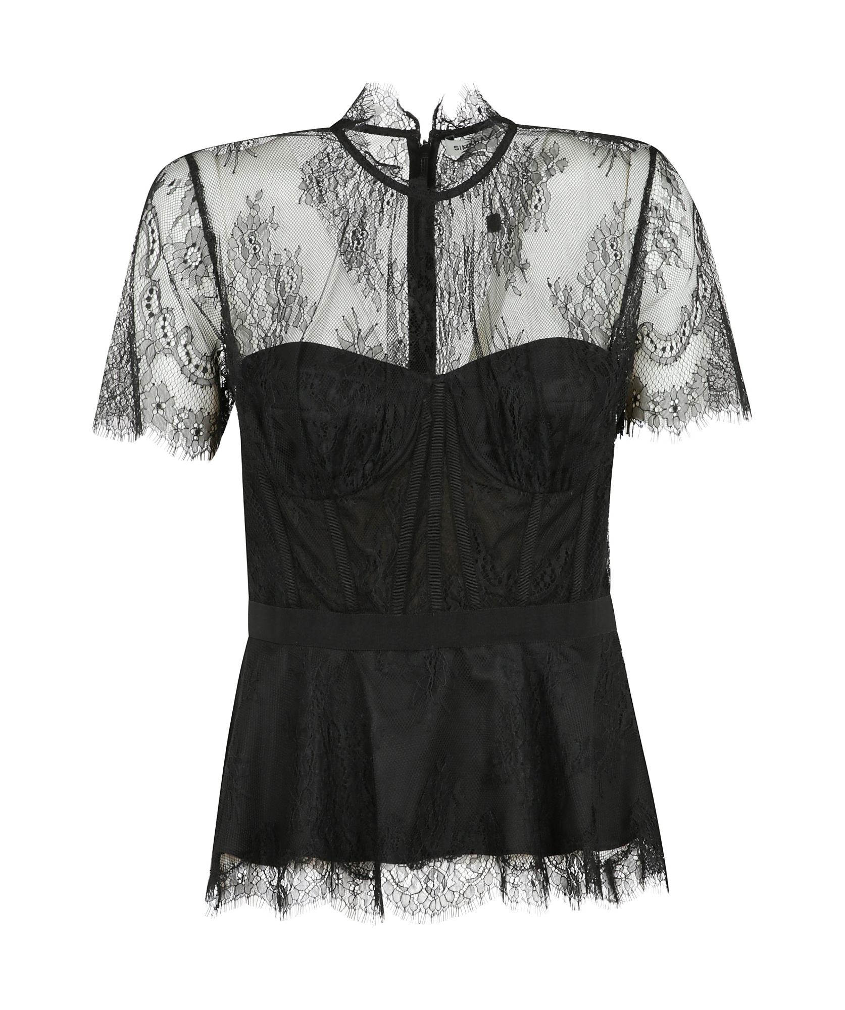 Simkhai Lace-embellished Corset Top In Black