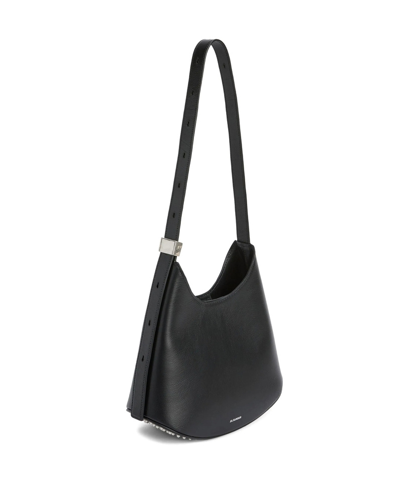 Jil Sander Small Eldorado Studded Shoulder Bag In Black