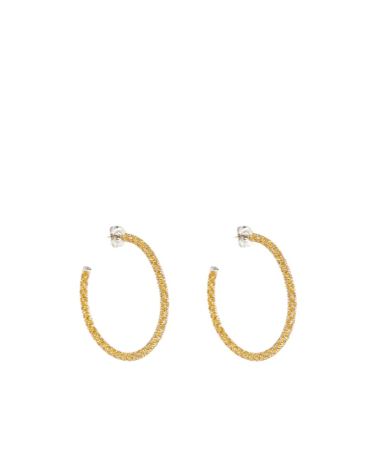 Amina Muaddi Cameron Crystal-embellished Earrings In Yellow