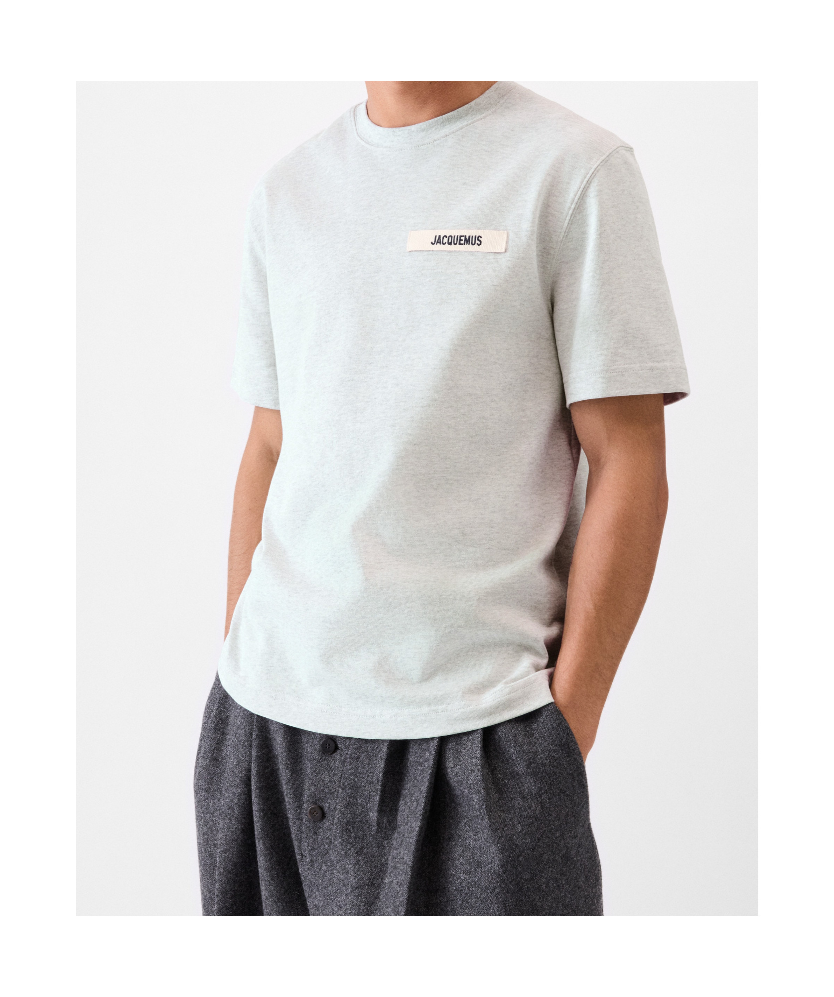 Jacquemus Le T-shirt Gros Grain T-shirt In Gray