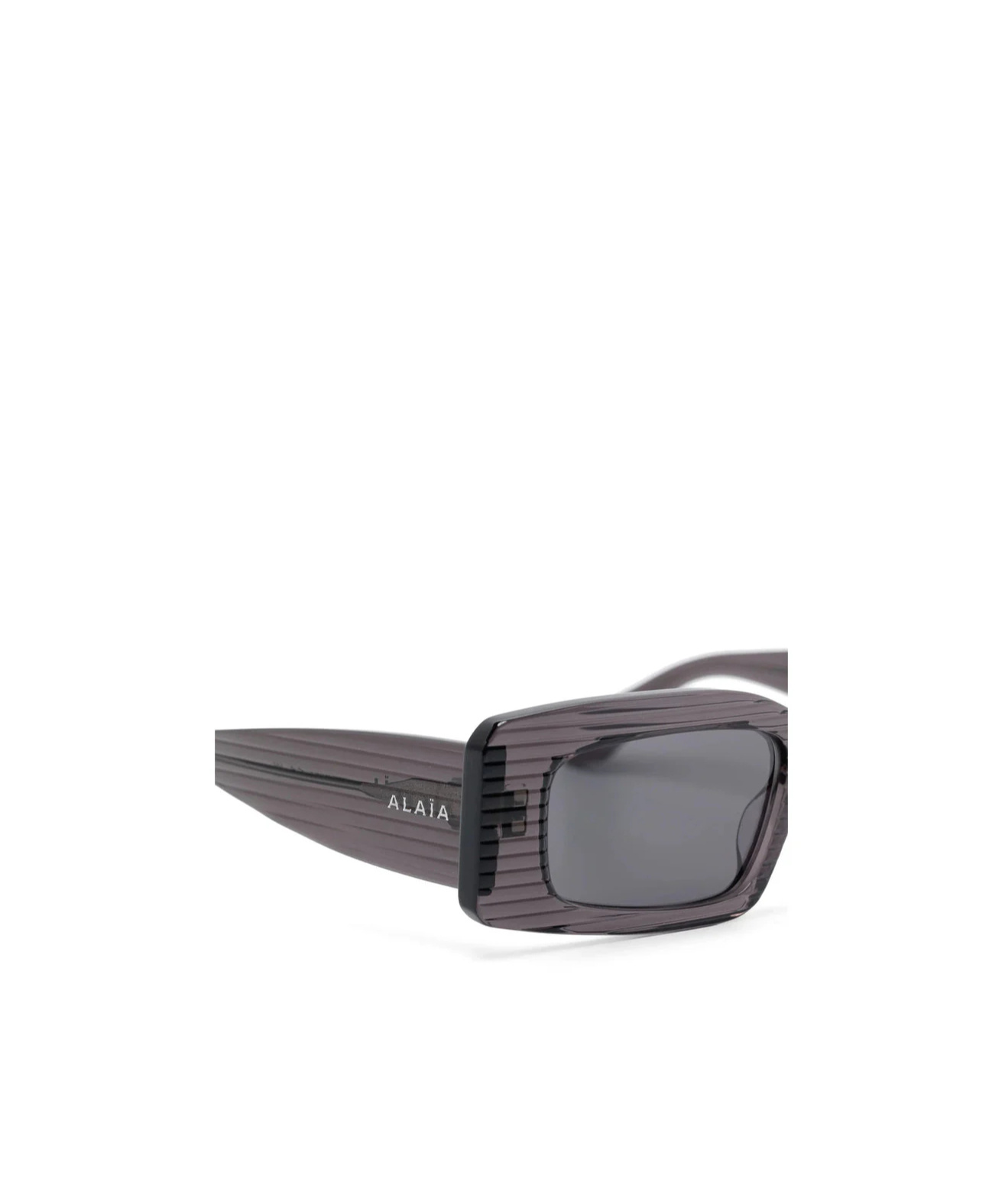 Alaïa Rectangular Frame Sunglasses Striped Pattern In Gray