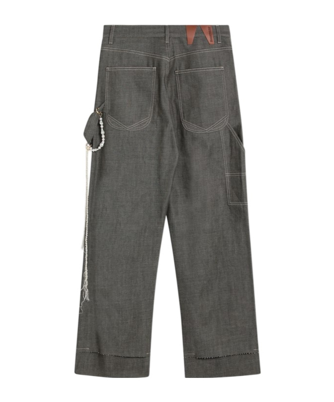 Darkpark Grey Cotton Lisa Trousers In Black
