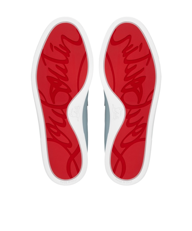 Christian Louboutin Boat Round Toe Loafers With Metallic Detail In Gray