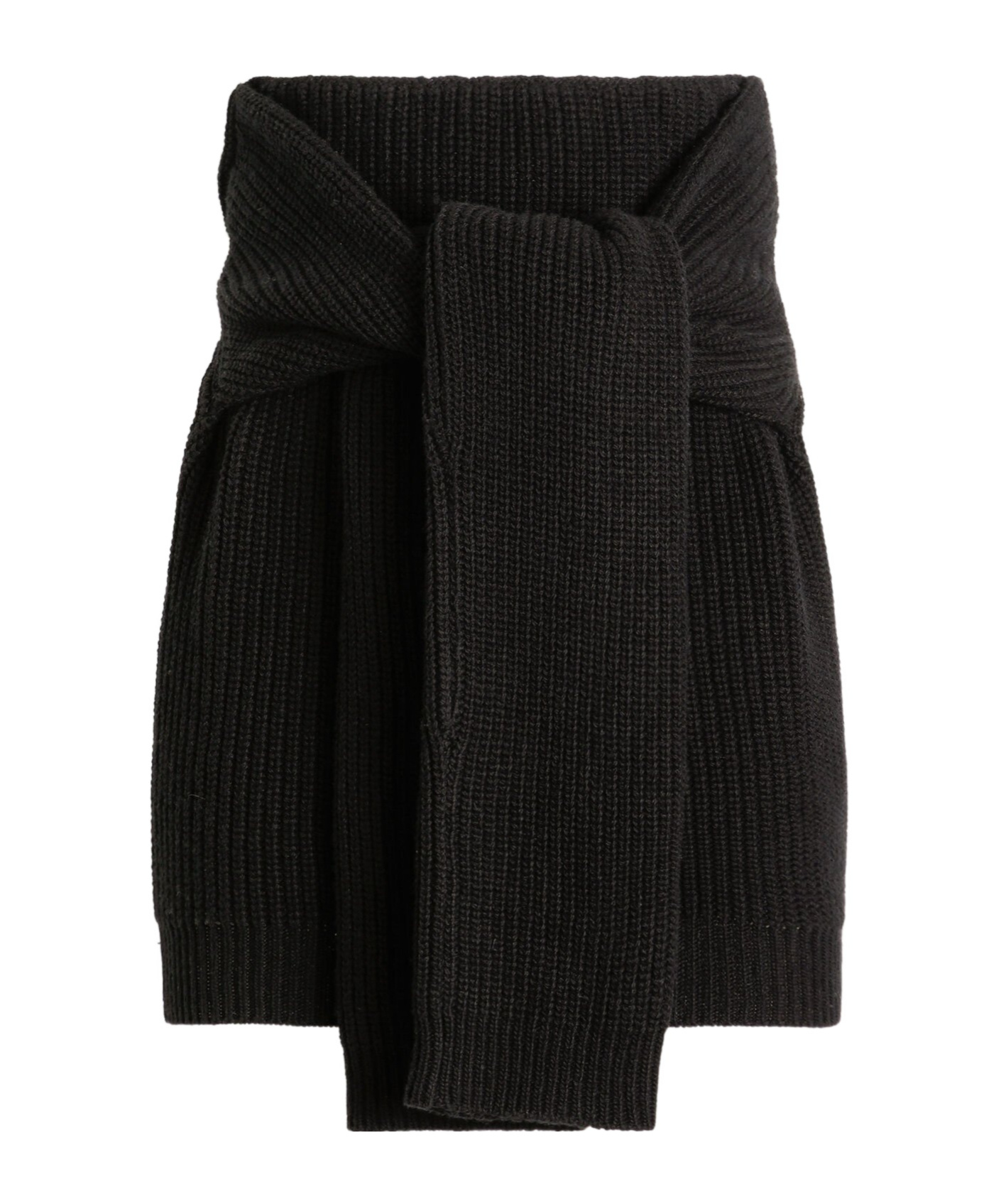 Dolce & Gabbana Ribbed-knit Wrap Skirt In Black