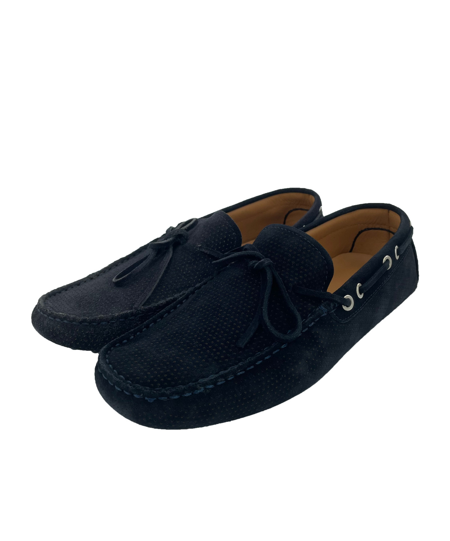 Emporio Armani Lacing Round Head Loafers In Black