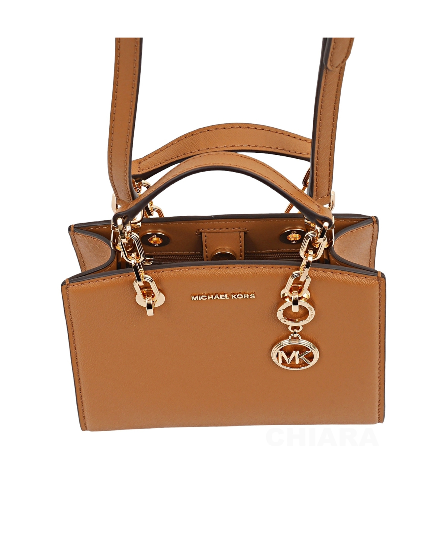 Michael Kors Logo- Lettering Mini Tote Bag In Brown