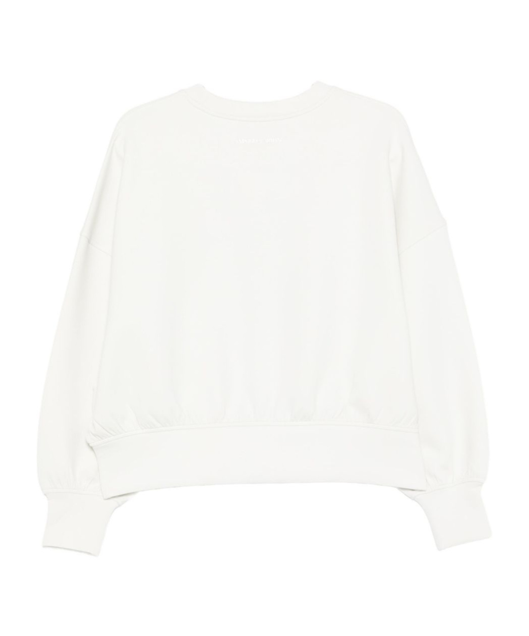 Emporio Armani Logo Crewneck Sweatshirt With Ribbed Cuffs In White