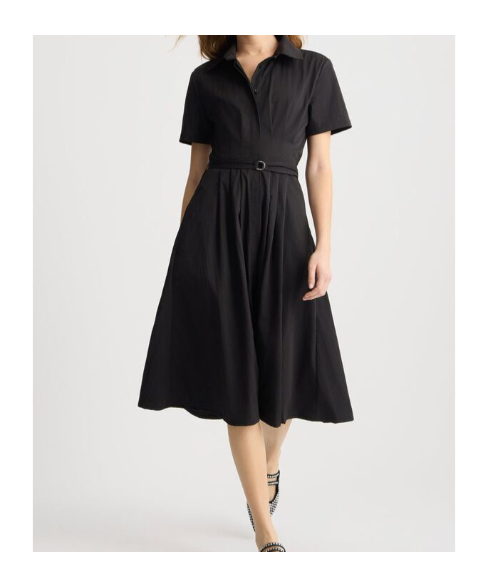 Liu •jo Liu Jo Midi Black Dress With Classic Shirt Design In Black