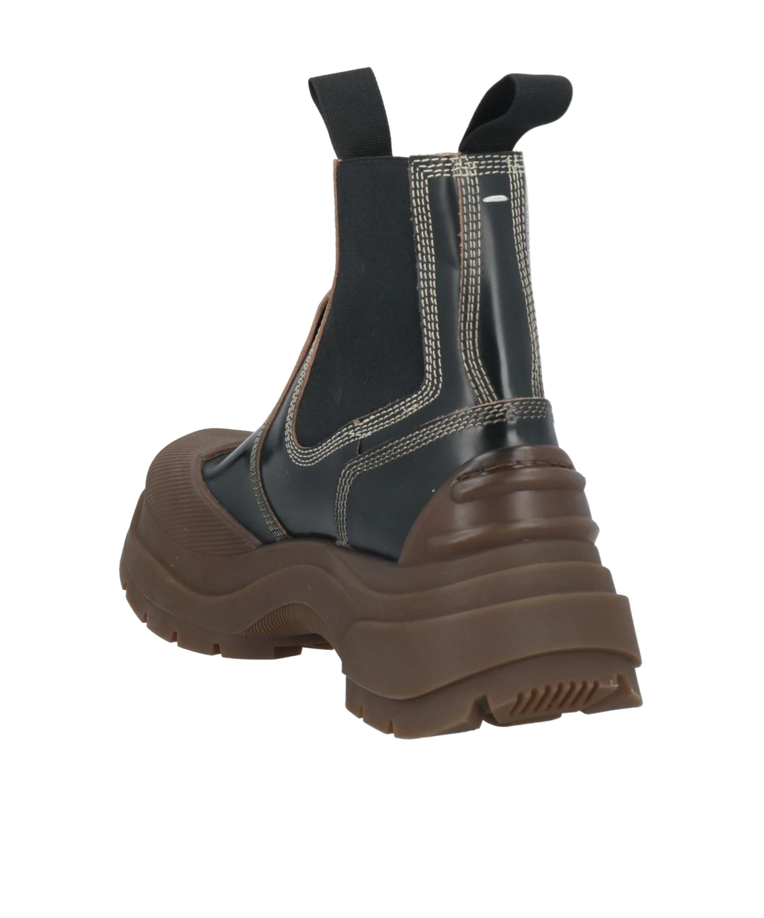 Maison Margiela Two-tone Platform Leather Boots In Brown