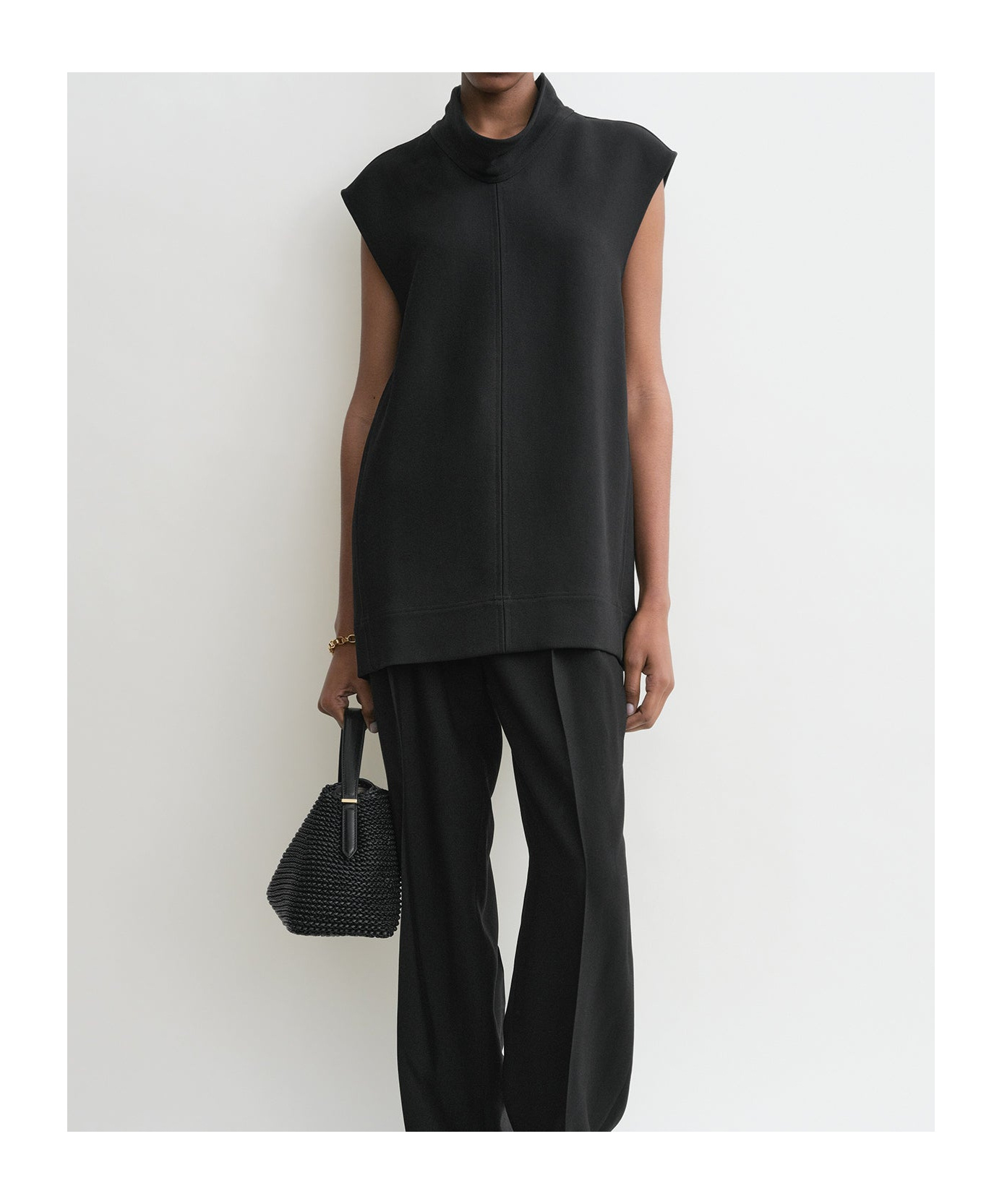 Totême High-neck Blouse In Black