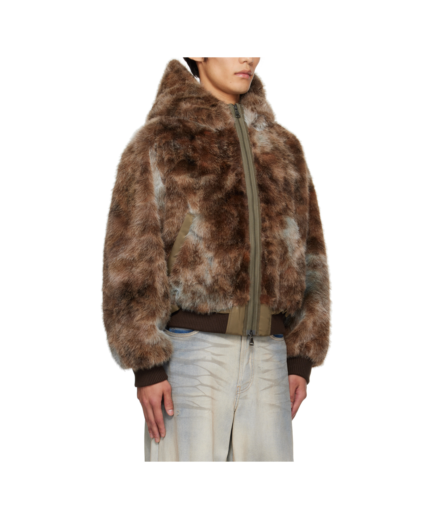 Andersson Bell Vanessa Faux Fur Jacket In Brown