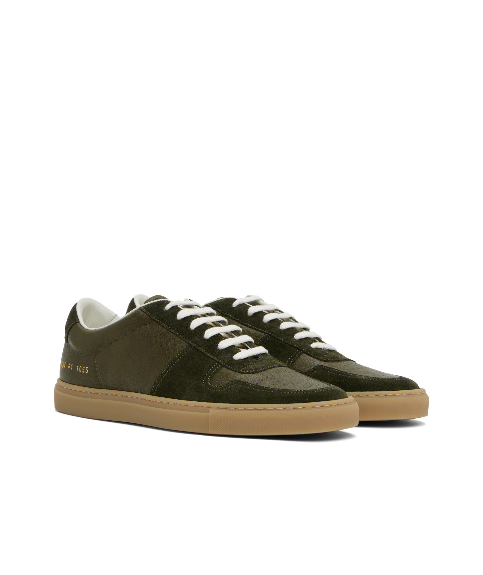Common Projects Green Bball Duo Slim Sneakers In Brown