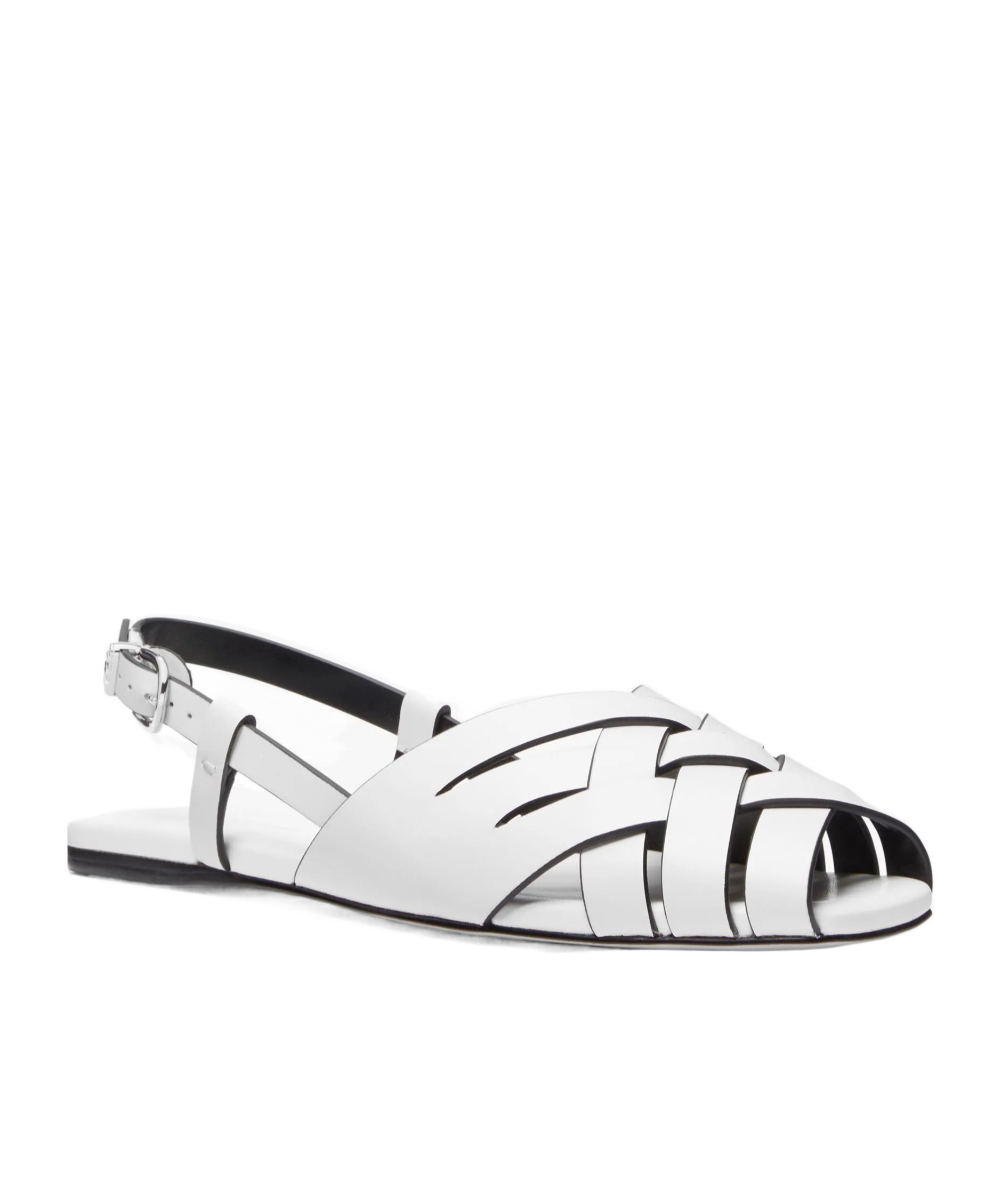 Michael Michael Kors Leather Sandals Irene Sling Flat In White