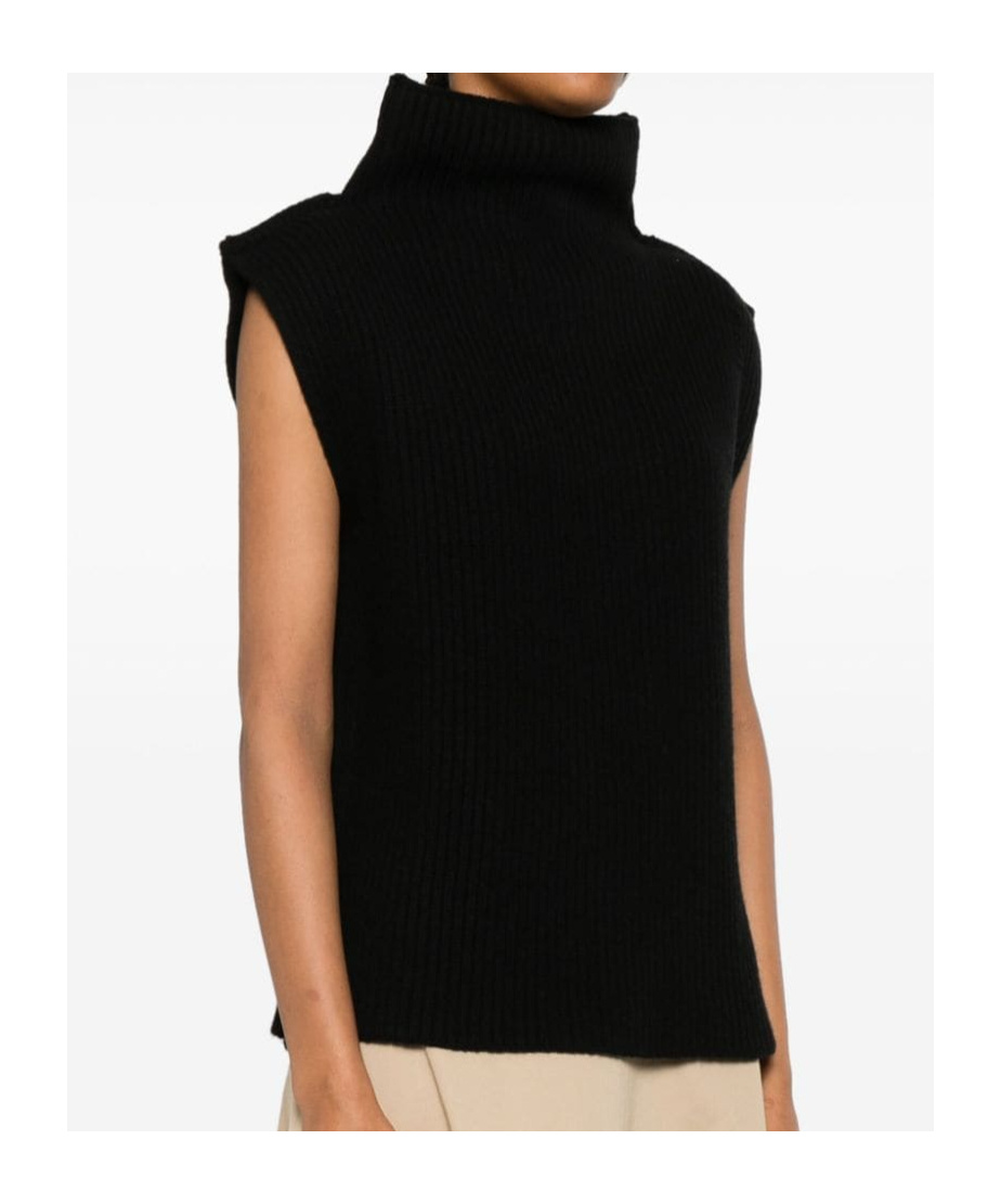 Marni Ribbed Wool Vest In Black