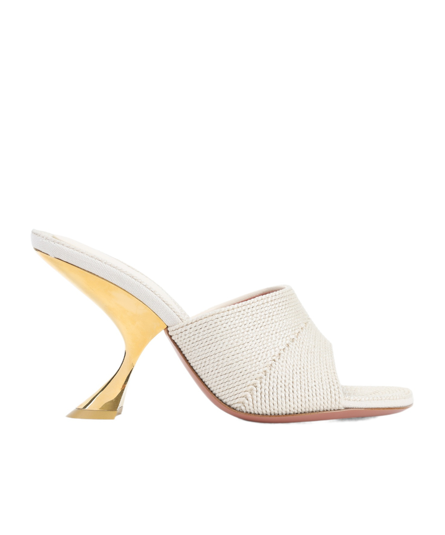 Amina Muaddi Taylor Woven 90 Slipper Sandals In Neutral