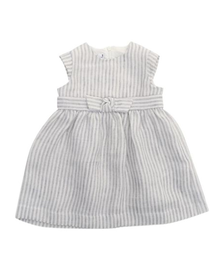 Il Gufo Striped Sleeveless Dress In White