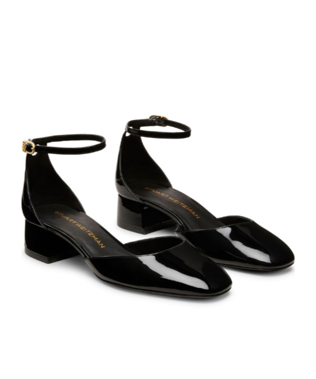 Stuart Weitzman Vivienne 35mm Patent-leather Pumps In Black
