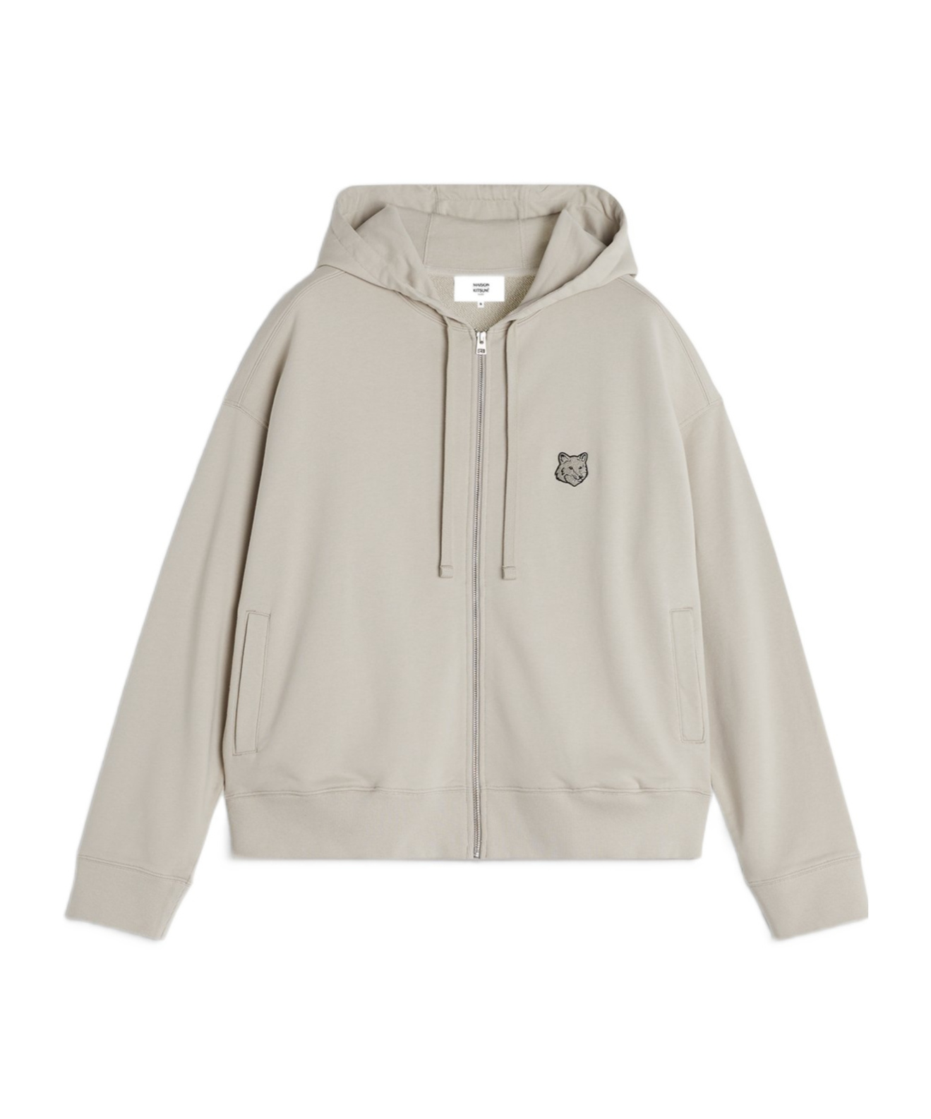 Maison Kitsuné Bold Fox Head Patch Fullzip Oversize Hoodie In Truffle Color