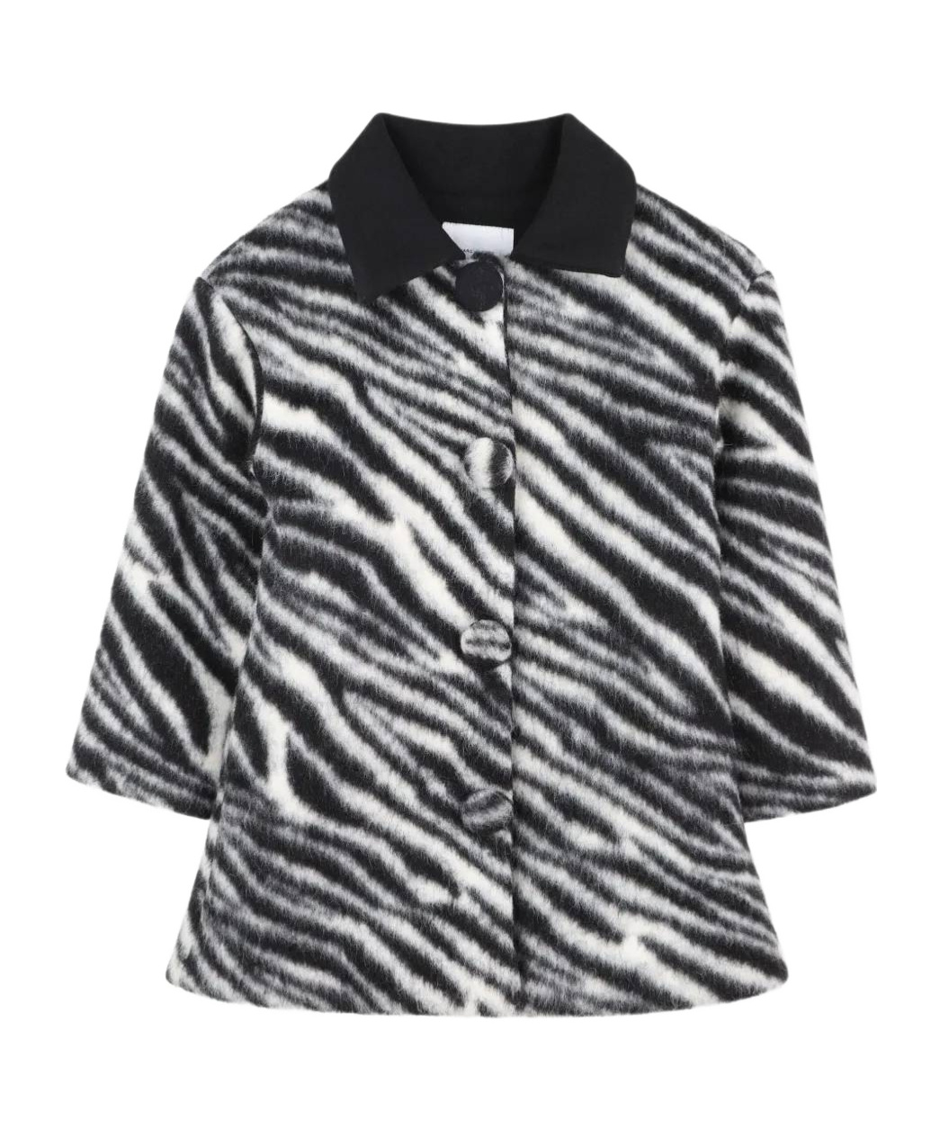 Marc Jacobs Zebra-print Coat In Black