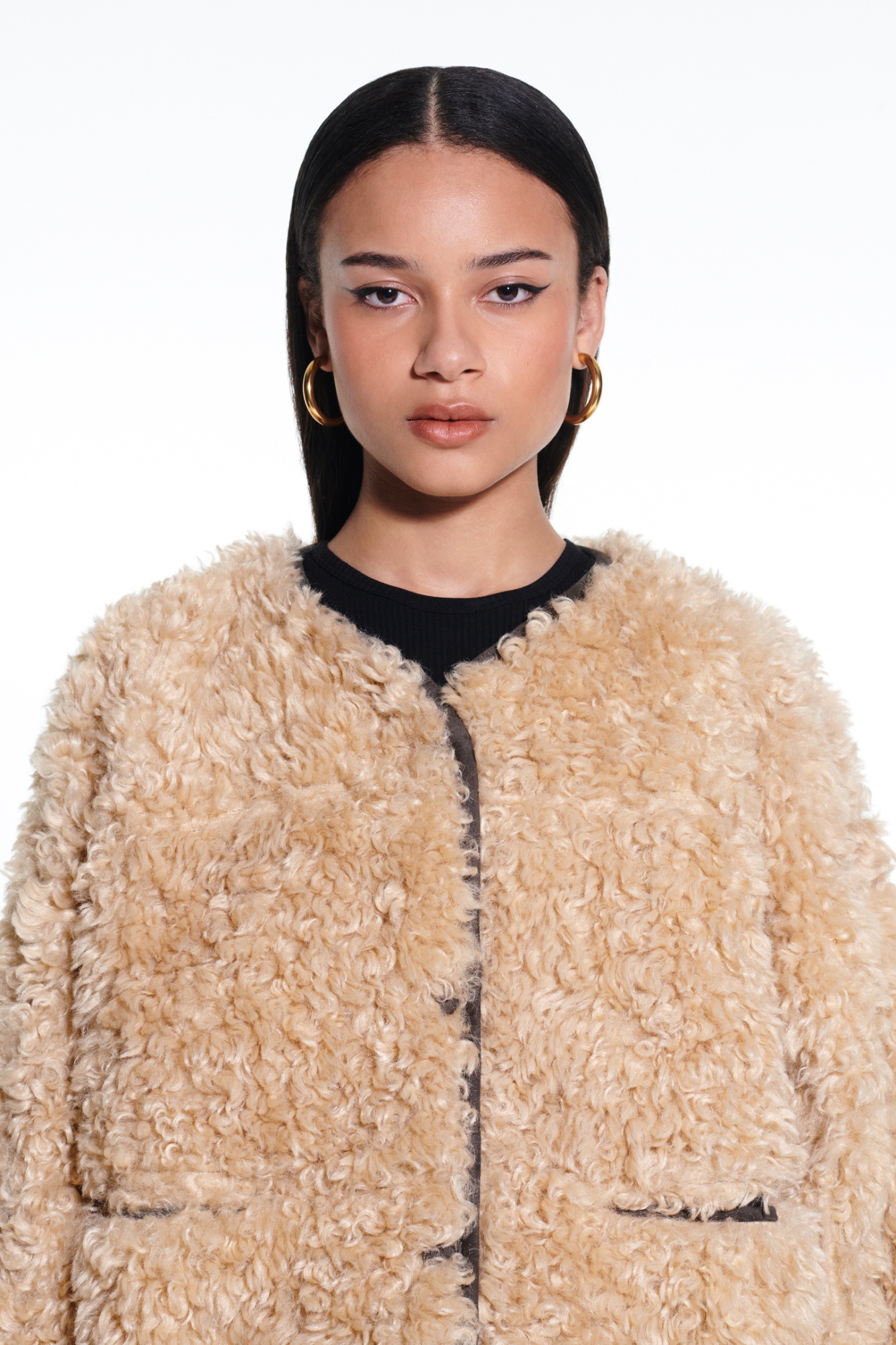 STAND STUDIO CHARMAINE REVERSIBLE FAUX-SHEARLING JACKET