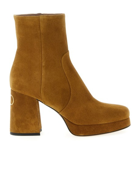 Valentino 90mm Fawcette Platform Vlogo Signature Ankle Boots In Multi