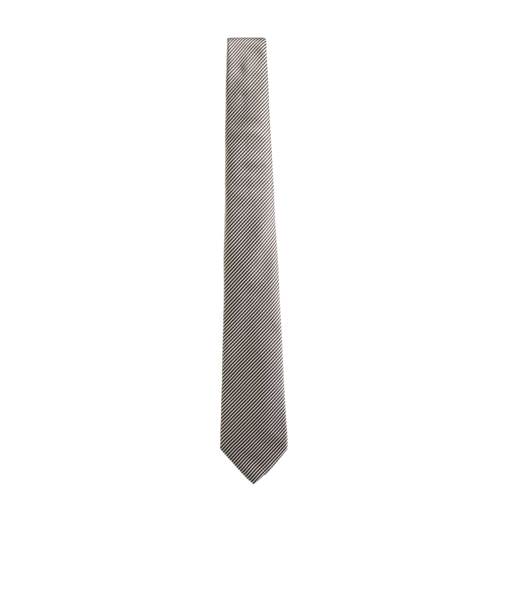 Giorgio Armani Striped Pointed-tip Tie In Gray