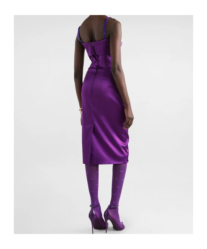 Dolce & Gabbana Satin Dress In Purple