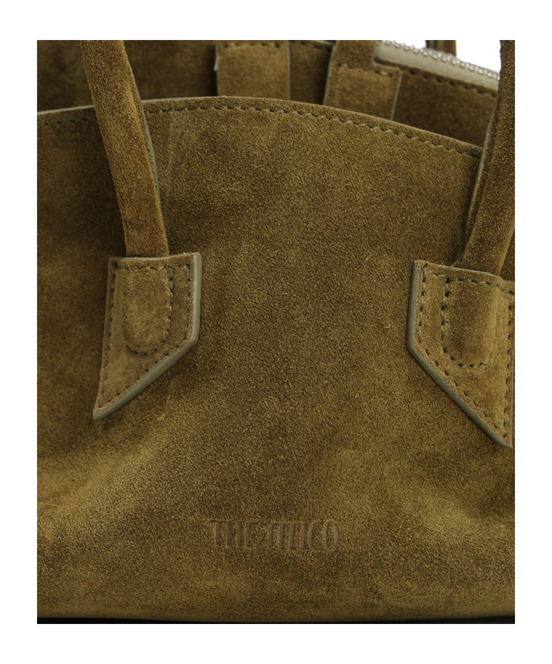 Attico La Passeggiata Mini Suede Handbags Green In Green