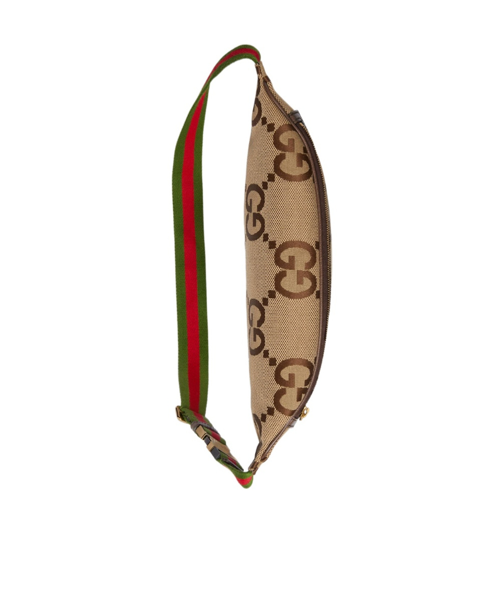 Shop Gucci Jumbo Gg Belt Bag In Brown