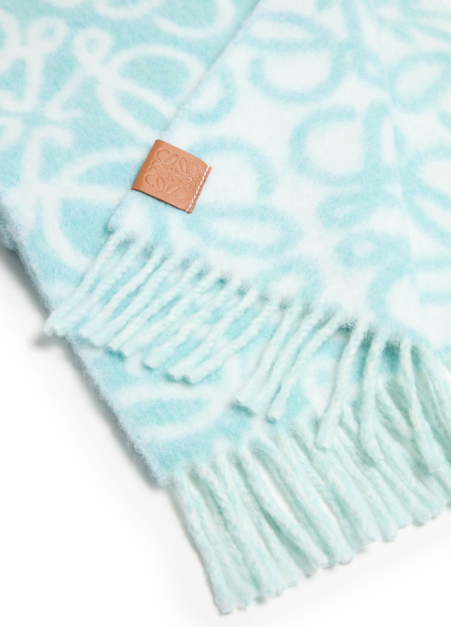 Loewe Alpaca And Wool-blend Anagram Scarf In Blue