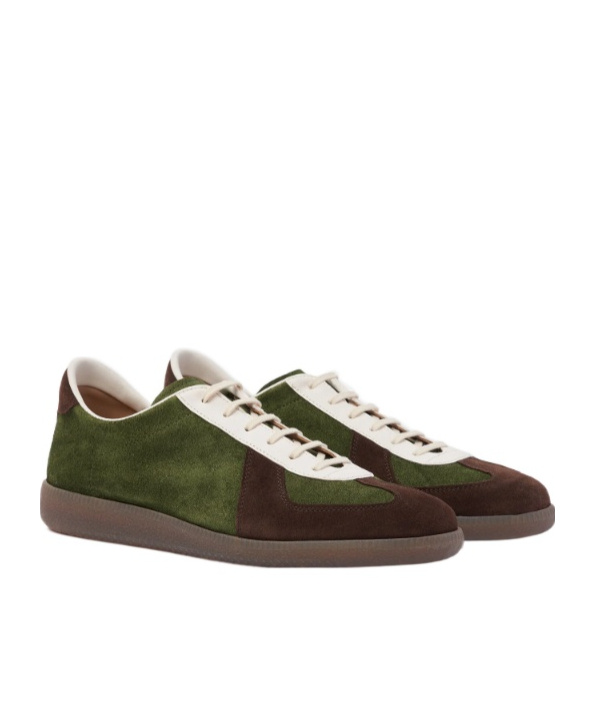 Scarosso Two-tone Suede Sneakers In Green