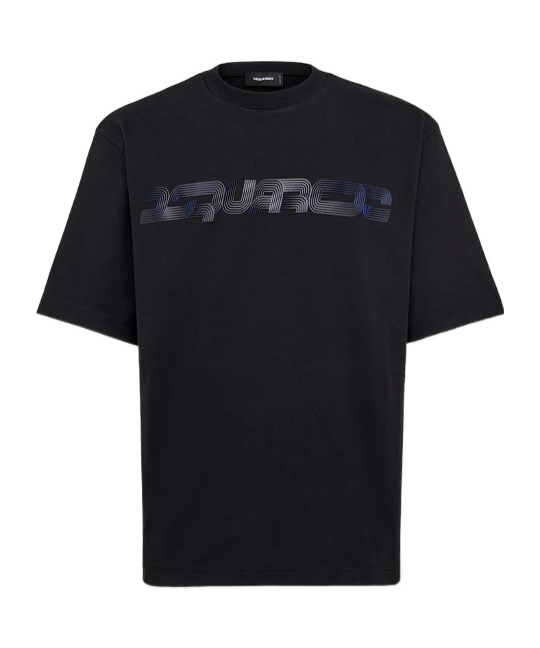 Dsquared2 Loose Fit Raised Print T-shirt In Black