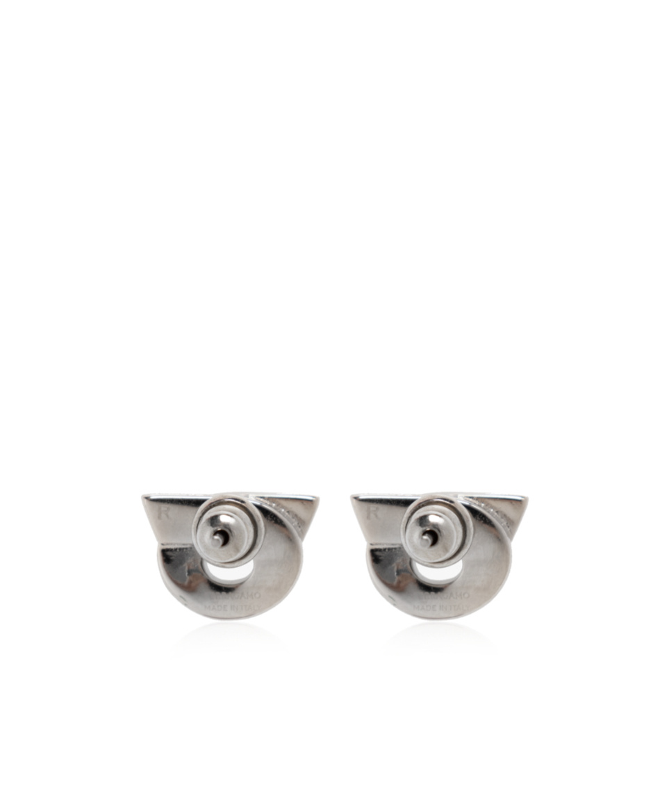 Ferragamo Logo Pattern Earrings In Green